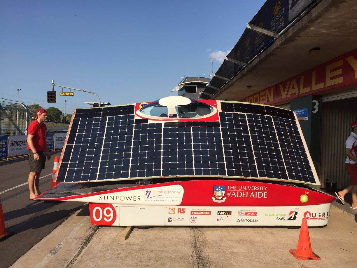 Adelaide University Solar Racing Team in the pits