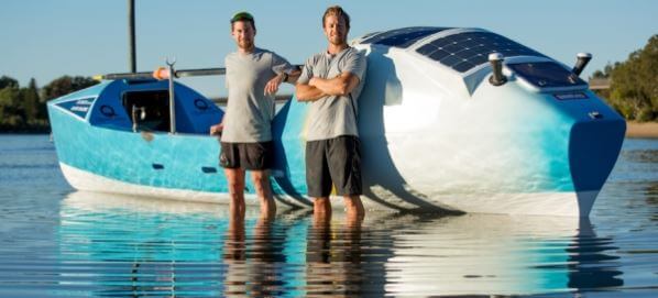 Oceanomads row boat with Solbian solar panels from Solar 4 RVs