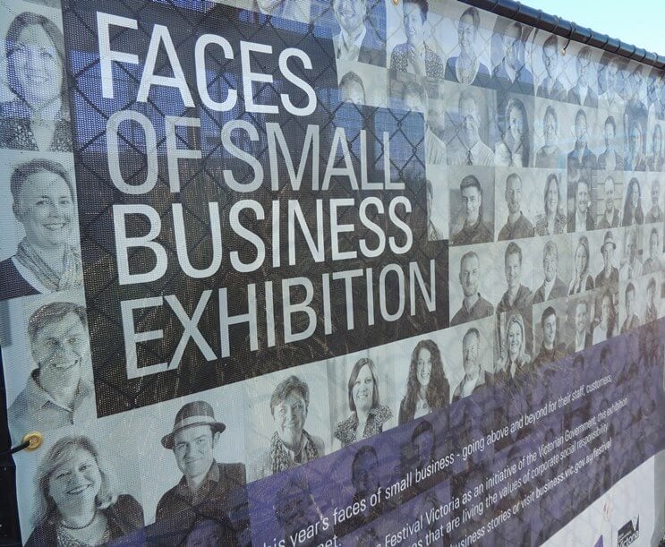Faces of Small Business Exhibition billboard