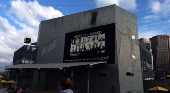 The big screen at Melbourne's Federation Square 