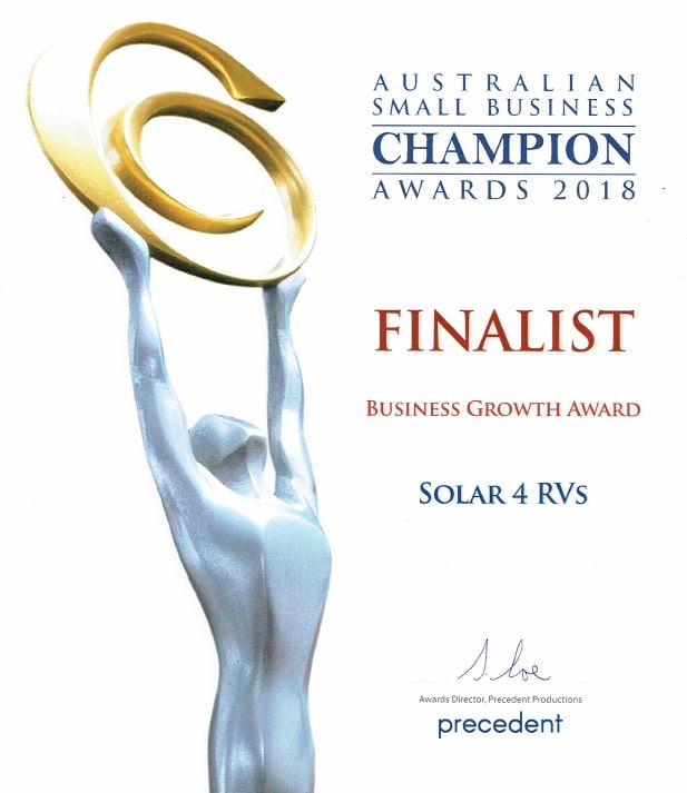 Solar 4 RVs finalist in Australian Small Business Champions Award