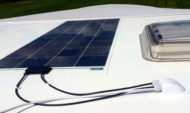 Gioco lightweight Italian solar panel on motorhome