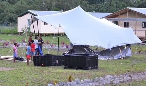 School-in-a-box setup ready for solar power installation