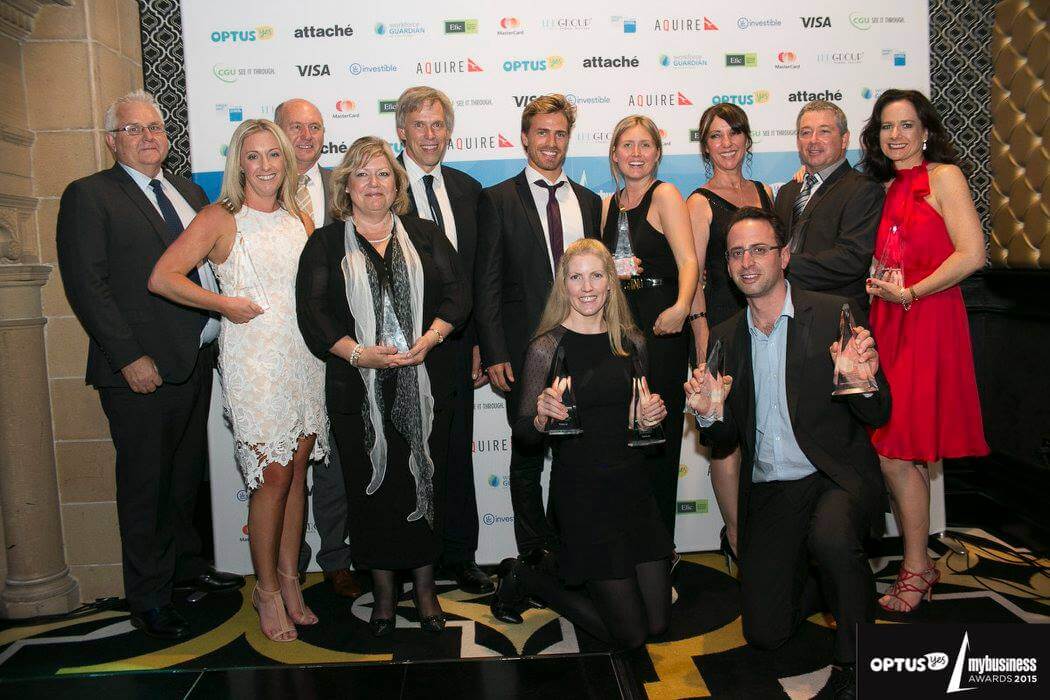Winners at the National Optus MyBusiness Awards 2015