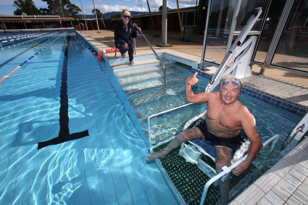 World first solar powered pool lift platform in use