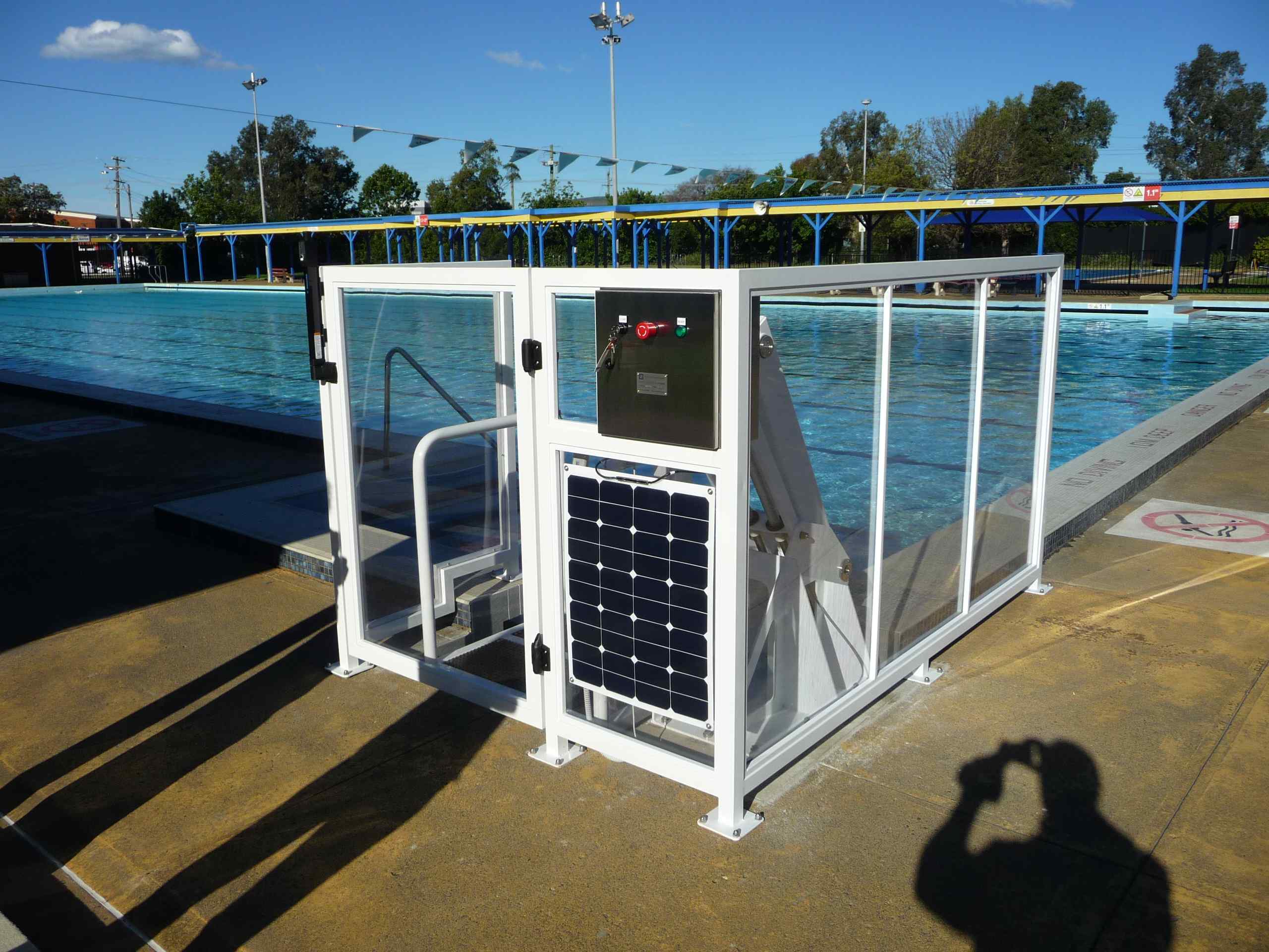 Pool equipment powered by solar panel