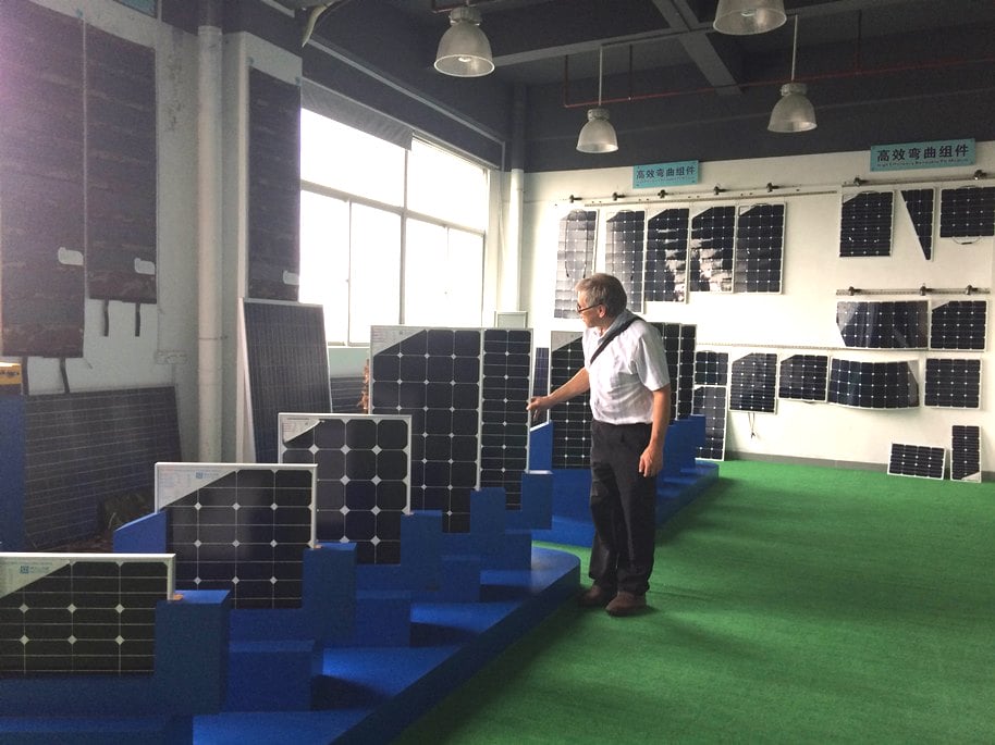 Solar panel showroom in China