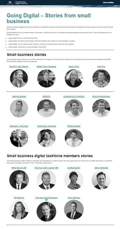 Going Digital - small business case studies by Australian Department of Industry, Innovation and Science 