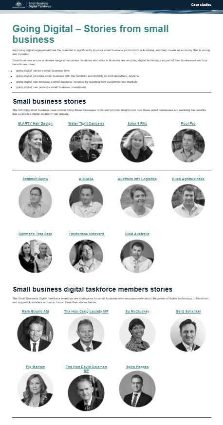 Going Digital - small business case studies screenshot