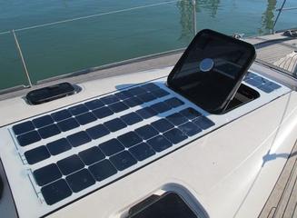 Solbian lightweight flexible solar panels on boat deck