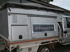 Solbian lightweight flexible solar panels on tool trailer