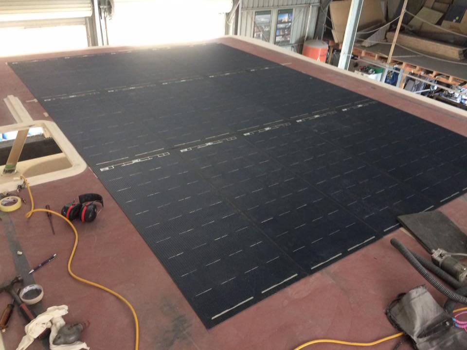 Solbian solar panels on Tony Longhurst's Catamaran