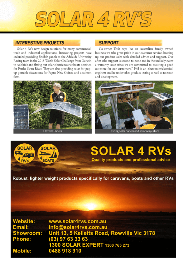 Touring Australia 2016 winter Spring edition solar article part 2