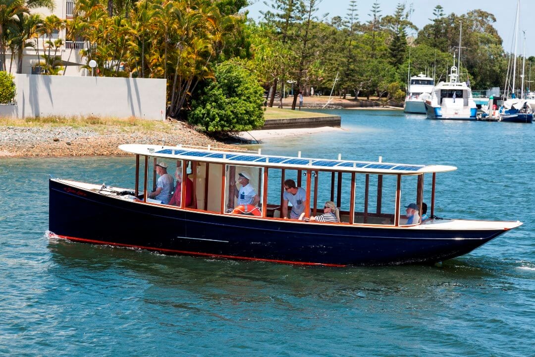 Tourist ferry with solar system installed