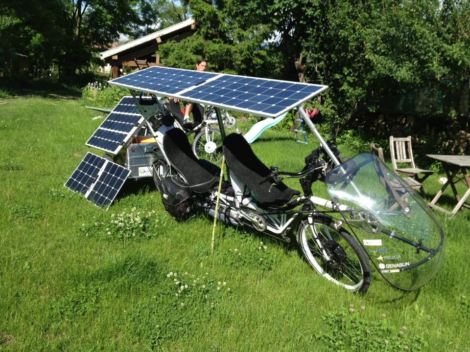 bicycle with lightweight solar
