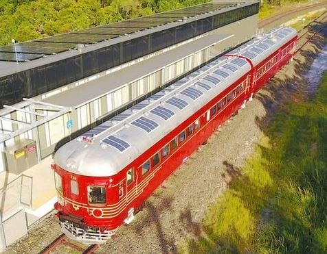 eArche solar panels of world's first solar powered train