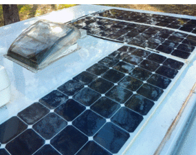 RADpower Lightweight Flexible solar panels on caravan roof