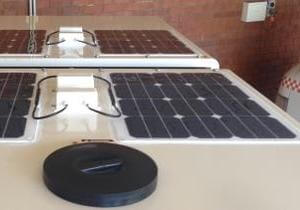 4 Flexible solar panels on generator trailer