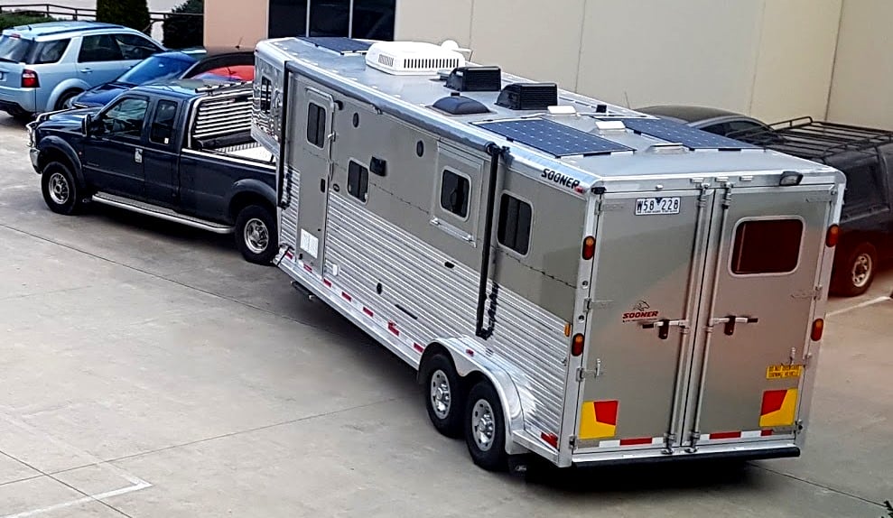 Horsefloat fitted with eArche solar panels to power living quarters