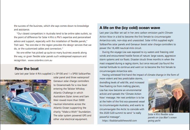 p39 Solar & Storage Magazine features off grid solar for caravans and boats