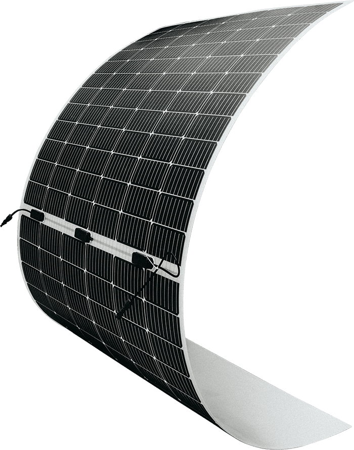 Sunman eArc 430W Solar Panel showing curvature