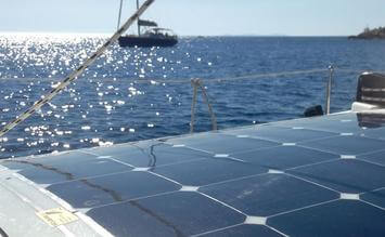 Solbian lightweight flexible solar panels on boat