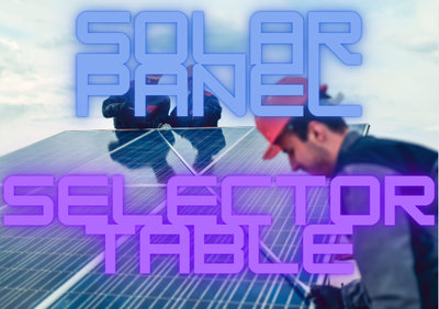 Solar Panel Selector Table Find the Perfect Size
