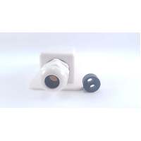 1 Gland White with 2 Cable Grommet Cable Entry Cover (Lightweight ABS)