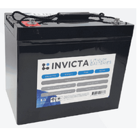 Invicta Lithium Front Terminal 12V, 75Ah, Series Capable Battery