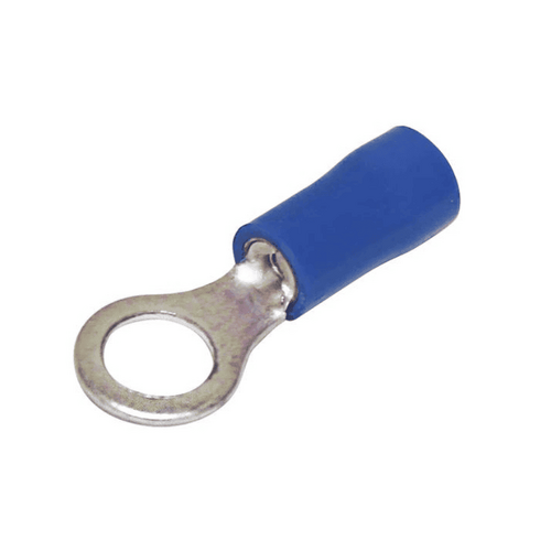 Hellermann Tyton Pre-Insulated Terminal Blue Ring Lug 6mm Hole 100pk