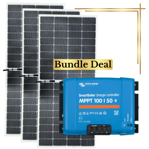Sunman eArc 3 x 215W Flexible Solar Panel & Victron SmartSolar MPPT 100/50 Kit