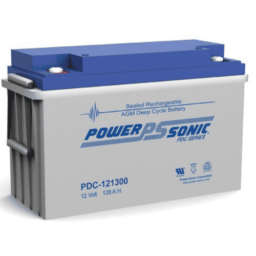 Power-Sonic 12V 128Ah C20 Cyclic AGM Battery+PDC121300+12V AGM Battery, 128Ah, 100Ah, 150Ah Deep Cycle, Power-Sonic