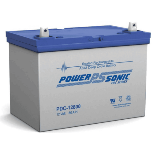 Power-Sonic 12V 80Ah AGM Deep Cycle Battery for Marine and RV