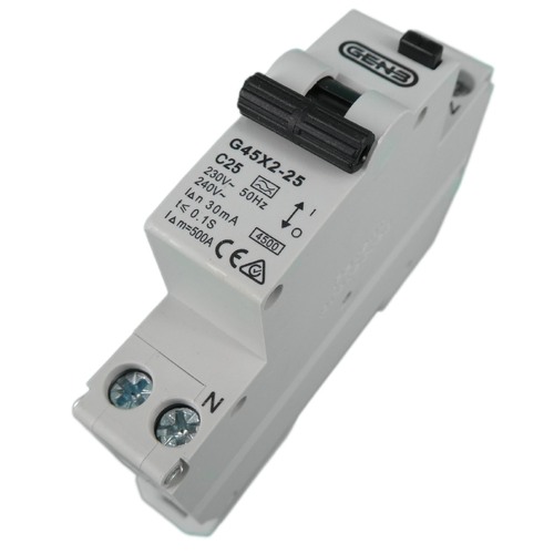 GEN3 Double Pole Single Module RCBO 25Amp Safety Switch/Circuit Breaker Combo