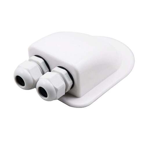 Cable Entry Cover - 2 Gland White Lightweight ABS +RCE2WL+Cable cover, roof entry, vent; scoop, gland, waterproof, cable entry, entry, roof hole, box, protection, cover