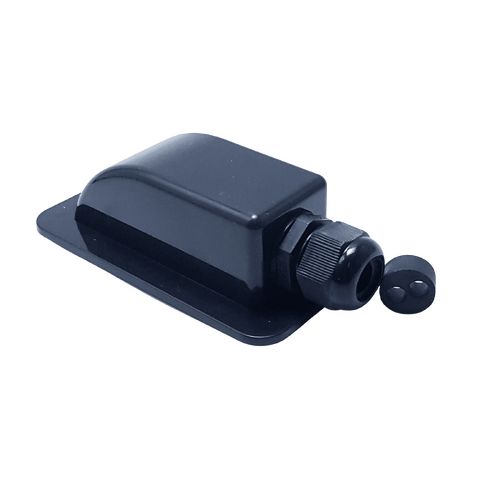 1 Gland Black with 2 Cable Grommet Cable Entry Cover (Lightweight ABS)