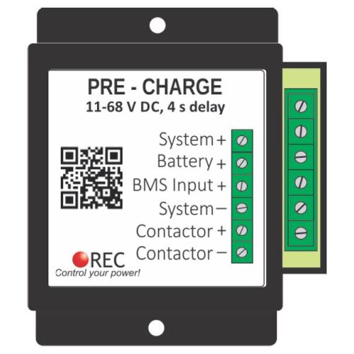 REC Pre-charge Resistor and Relay 11 - 68V, fixed 4 second delay+REC-PCR11-68V+pre-charge resistor relay