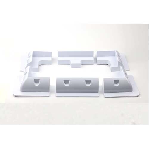 White Solar Panel ABS Plastic Corner plus Mid Brackets+RP-SPB-Wh+Solar Panel corner brackets