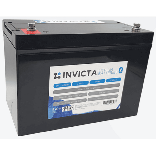 Invicta Lithium 12V, 100Ah Bluetooth Battery+SNL12V100BT+12V Lithium Battery, 100Ah, Lithium, LIFEPO4, LFP