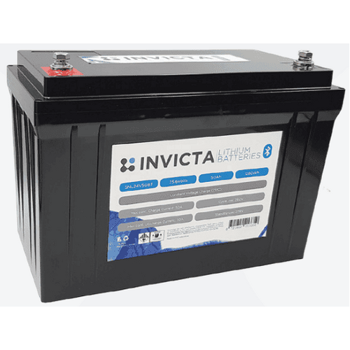 Invicta Lithium 24V, 50Ah Bluetooth Battery+SNL24V50BT+24V Lithium Battery, 50Ah, Lithium LIFEPO4, LFP