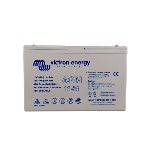 Victron 12V/38Ah AGM Deep Cycle Battery+VIC-BAT412350084+