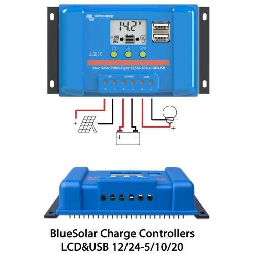 Victron 12/24V 10A BlueSolar PWM-LCD & USB Solar Charge Controller