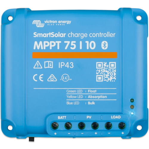 Victron SmartSolar MPPT 75/10 (12/24V-10A) Bluetooth Solar Charge Controller+VIC-SCC075010060R_1+BlueSolar, MPPT, 75/10, (12/24V-30A) Solar Charge Controller, controller, regulator