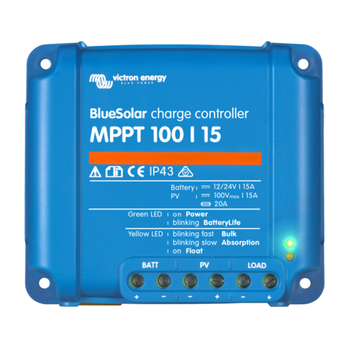 Victron BlueSolar MPPT 100/15 (Non-Bluetooth) (12/24V-15A) Solar Charge Controller+Vic-SCC010015200R_1+BlueSolar, MPPT, Solar Charge Controller, regulator, 100/15  (12/24V-15A)