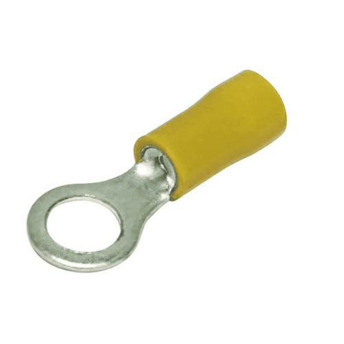 Hellermann Tyton Pre-Insulated Terminal Yellow Ring Lug M6- 50 Pack