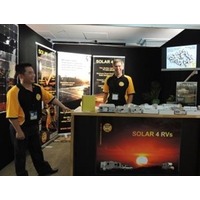 Votronic product specialist at Solar 4 RVs Expo stand 