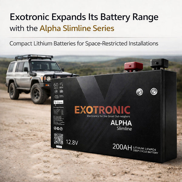 Introducing the Exotronic Alpha Slimline Series Lithium LiFePO4 Batteries