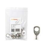 Pack of 10 Exotronic 10mm² tinned copper lugs with M10 stud hole in retail packaging