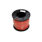 100m roll of red 8B&S single core automotive cable on a black plastic spool