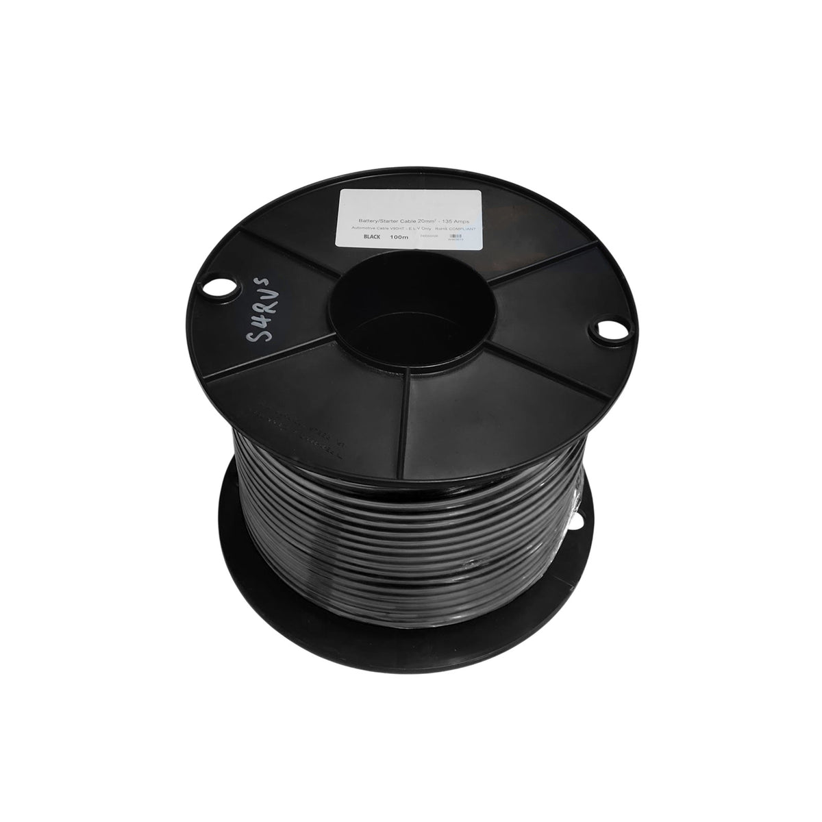 100m Roll of 4B&S (20.29mm²) Black Single Core Automotive Cable